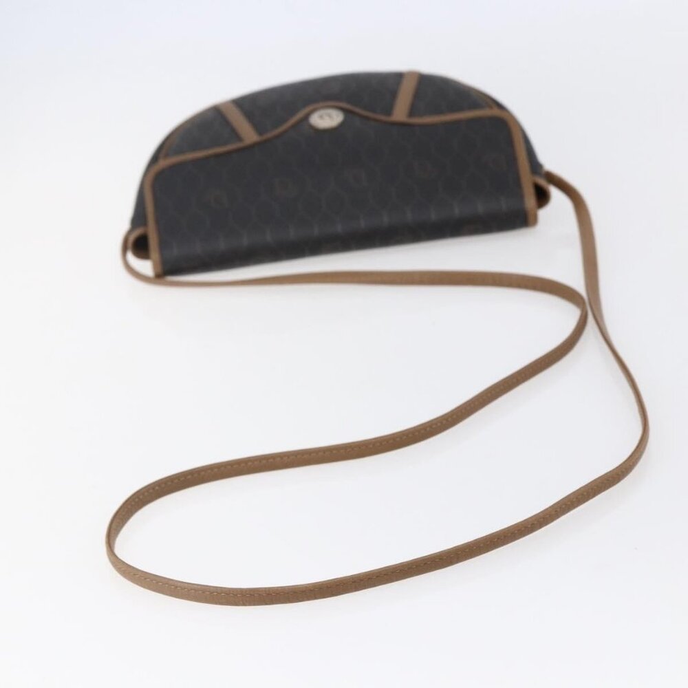 Authentic Christian Dior Honeycomb Canvas Shoulder Bag PVC Black Brown gold - Picture 14 of 16